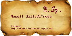 Mussil Szilvánusz névjegykártya